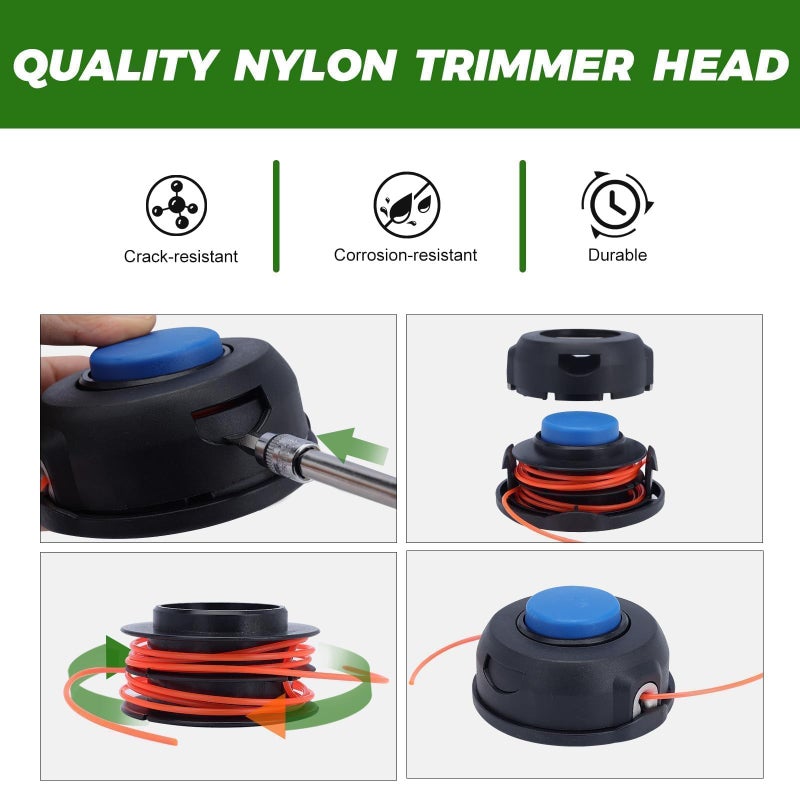 Dalom 128LD Trimmer Head for Husquvarna T25 125L 125LDX 128R 124L 128L 128R 128RJ 223L 122L 125C 128RJ 223L 223R 322C 323C 325C 325CX Weed Eater Replace 966674401 M10 x 1.25LH - Image 2